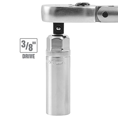 OEMTOOLS 22887 5/8 Spark Plug Socket, 3/8 Drive Magnetic Spark Plug Socket for Engine Tune Ups, Oil-Resistant Chrome Finish, S2 Alloy Steel - style: 16 millimeter