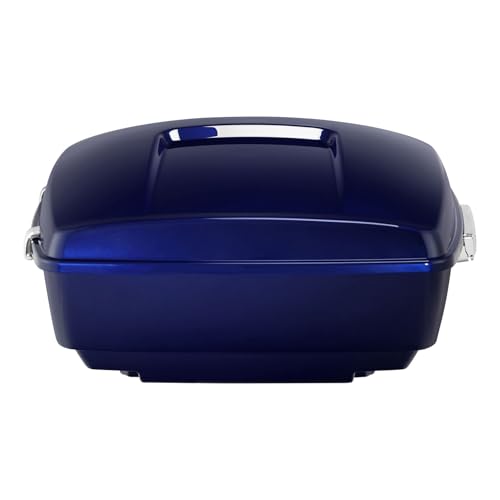 TCMT King Motorcycle Trunk Fit for Harley Touring 2014-2025 CVO Road King Road Glide Street Glide Electra Glide Ultra Limited Pack Blue/Black Sunglo - color: Blue/Black Sunglo(No Speaker Holes)