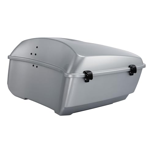 King Motorcycle Trunk Box Fit for Harley Touring 2014-2025 CVO Road King Road Glide Street Glide Electra Glide Ultra Limited Atlas Silver Metallic Pack - color: Atlas Silver Metallic(No Speaker Holes)