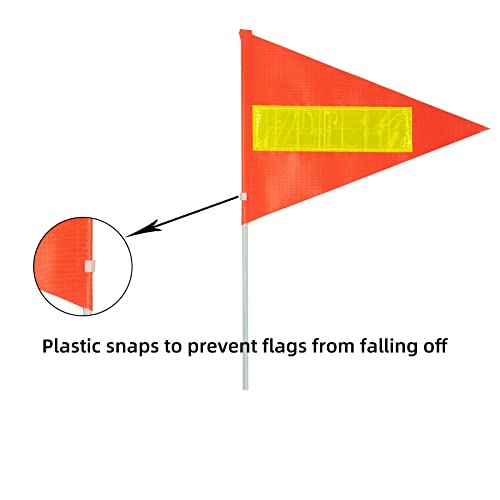 Bike Safety Flag with Pole, 6-Foot Adjustable Height Sturdy Fiberglass Tear-Resistant Waterproof Orange Safety Flag (Yellow) - color: Yellow