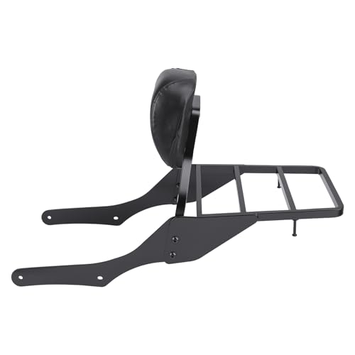 Motorcycle Sissy Bar Backrest with Luggage Rack for Harley Nightster RH975 RH975S 2022-2025, Foldable 3 in 1 Driver Passenger Backrest Pad, Detachable Rear Seat Back Support