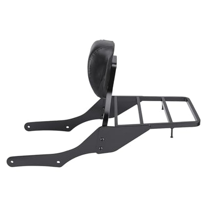 Motorcycle Sissy Bar Backrest with Luggage Rack for Harley Nightster RH975 RH975S 2022-2025, Foldable 3 in 1 Driver Passenger Backrest Pad, Detachable Rear Seat Back Support