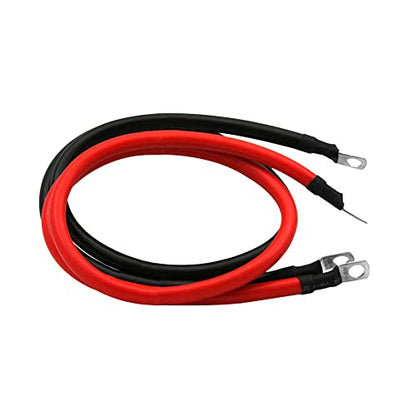 2AWG Battery Cables - 3/8 in Lugs Set with Terminals (2pcs Red + Black) for Car, Marine, Solar, ATV - Oxygen-Free (4ft) - size: 4 ft