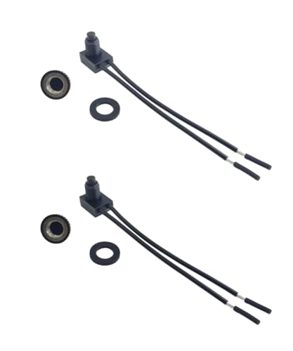 KP-107 Waterproof RV Push Button Switch 12V ON/Off SPST Switch for Motorcycle/Auto Car Bathroom Fan, with 4.5''Lines(2Pcs).