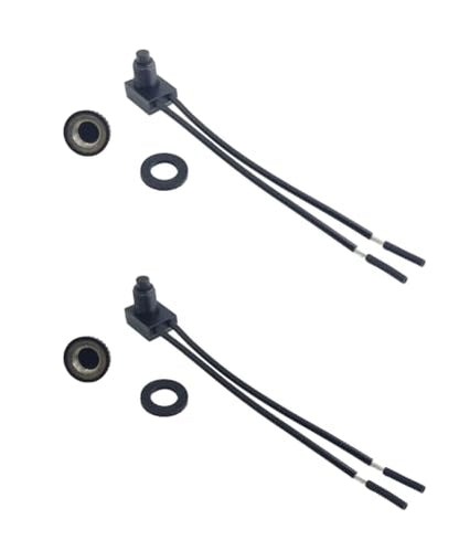 KP-107 Waterproof RV Push Button Switch 12V ON/Off SPST Switch for Motorcycle/Auto Car Bathroom Fan, with 4.5''Lines(2Pcs).