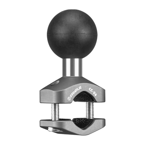 FANAUE Aluminum Alloy Handlebar Clamp Mount U-Bolt Base with 1'' Ball for Rails, Compatible with RAM Mounts B Size Double Socket Arm & Bike Phone Mount Holder