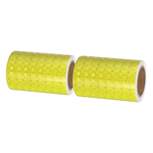 PATIKIL Reflective Tape, 2 Roll 4 Inch x 10 ft Waterproof Self Adhesive High Visibility Caution Warning Safety Tape Outdoor Reflector for Trucks Trailers Cars, Fluorescent Yellow - color: Fluorescent Yellow, size: 4 Inch x 10 ft