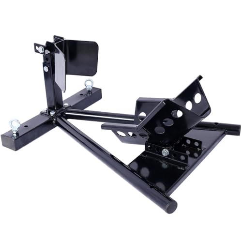Motorcycle Wheel Chock Stand, Heavy Duty Front Wheel Stand for 17"-21" Tires, Steel Motorcycle Wheel Chock with Safety Lock, Front Tire Holder for Trailer Transport, Storage & Maintenance
