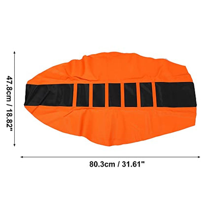 X AUTOHAUX Universal Motorcycle Pit Dirt Bike Faux Leather Soft Seat Cover Anti Slip Seat Cushion Orange Black - color: Orange