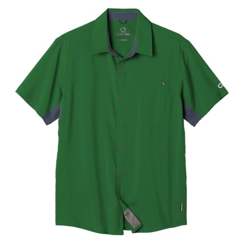 Club Ride Apparel Protocol Short Sleeve Cycling Jersey - Men's Snap Down Biking Top - color: Amazon Green, size: X-Large