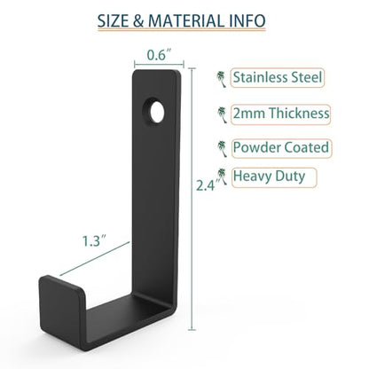 Hooks for Hanging Stainless Steel Heavy Duty Coat Hook Wall Hooks Robe Hanger Hooks Hanging Hat Key Holder for Towel and Bags Indoor Outdoor (Square, Large) - size: 2.5x1.3, style: Square