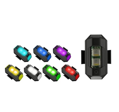 Strobe Light Universal LED Motorcycle Warning 7 Colors Anti-Collision Tail Lamp Bike Car Flashing Signal(7color-1Pcs) - color: 7color-1Pcs