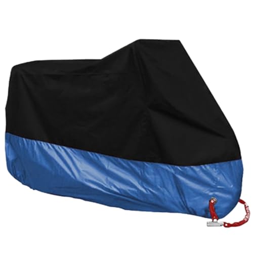190T Waterproof Motorcycle Covers Motors Dust Rain Snow UV Protector Cover Indoor Outdoor M L XL XXL XXXL 4XL(Blue,X-Large) - color: Blue, size: X-Large