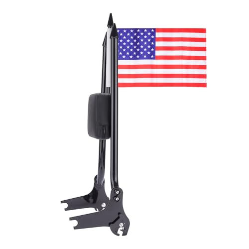 27 inch Motorcycle Rear Passenger Sissy Bar Backrest, Detachable Cushion Pad Fit for Harley Touring Road King Street Glide Road Glide Electra Glide 1997-2008 (Black) - color: Black