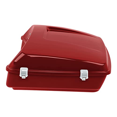 TCT-MOTORPARTS Wicked Red Chopped Luggage Trunk w/Backrest Pad Black Two-Up Mount Rack Fit For Harley Road Special Glide Special STREET GLIDE 2018 2019 - color: Fit for Wicked Red #2