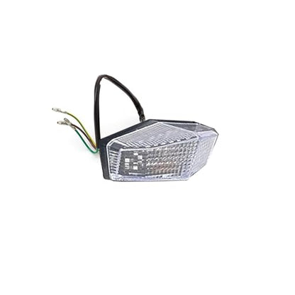 12V Universal 12 LED Motorcycle Rear Tail Light Brake Stop Running TAIL LIGHT Compatible With ATV Dirt Bike Dual Sport (Clear) - color: Clear