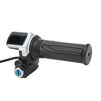 Throttle Handle Grips,Electric Bike Twist Throttle Grip Lock Key Set LED Indicator for Motorcycle Scooter 48V