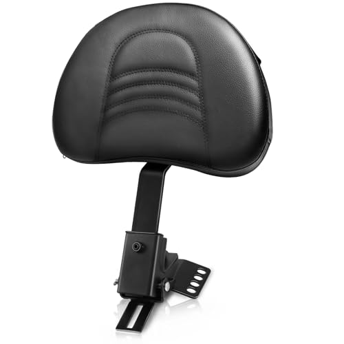 Adjustable Plug-in Motorcycle Front Driver Seat Rider Backrest Pad Custom Mounting Kit Compatible with Harley Touring Models Street Glide Road King Electra Glide Road Glide 1997-2026 - color: Black-Striated