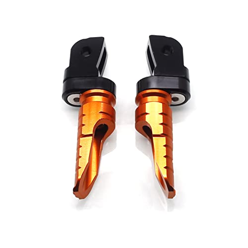 MZS Motorcycle Foot Pegs, Double Adjustable Front Rider Footpegs Footrest Rest Pedal CNC Orange FK004 Compatible with 200 250 390 690 790 890 Models - size: 200 250 390 690 790 890 Models