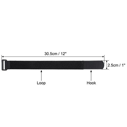 12 Pack 1 x 12 Inches Hook and Loop Reusable Fastening Cable Tie Down Straps by Wisdompro - Reusable, Durable Functional Ties to Keep Your Home, Office, Workspace from Tangled Messes of Cords - size: 1 x 12 Inch, 12 Pack