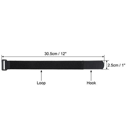 12 Pack 1 x 12 Inches Hook and Loop Reusable Fastening Cable Tie Down Straps by Wisdompro - Reusable, Durable Functional Ties to Keep Your Home, Office, Workspace from Tangled Messes of Cords - size: 1 x 12 Inch, 12 Pack