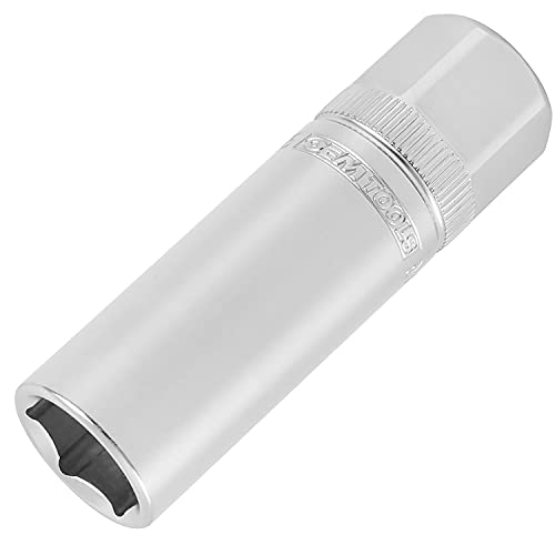 OEMTOOLS 22880 9/16" Magnetic Spark Plug Socket, 3/8" Drive, Alloy Steel, Magnetic Retention, Chrome Finish, For Domestic Vehicles, Easy ID Markings, Knurled Grip - style: 9/16 inch