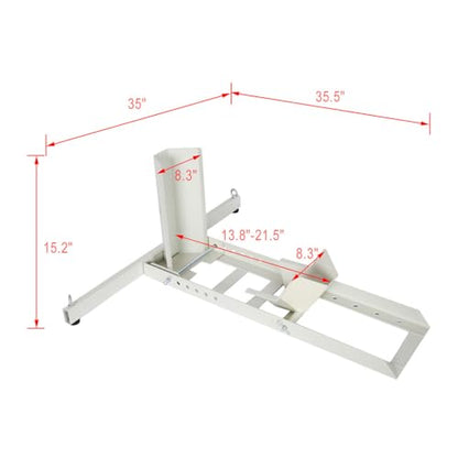 Motorcycle Wheel Chock Stand – Heavy-Duty Steel Front or Rear Tire Holder, 1800 lbs Capacity, Adjustable 15"-22" Wheels with 14 Cradle Stops, Rust-Resistant Powder Coat, Includes 4 Tie-Down Str