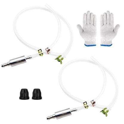 2 PCS Brake Bleeder Hose, One Way Check Valve Tube Bleeding Tool Kit with Gloves and Metal Clips for Car Motorcyle Clutch Universal