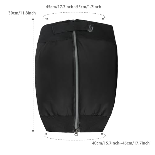 GREUS Winter Motocycle Leg Warmers, Waterproof Warm Fleece Lining Scooter Cycling Knee Protector Covers, Reflective Stripe - color: 14in (Knee-length)