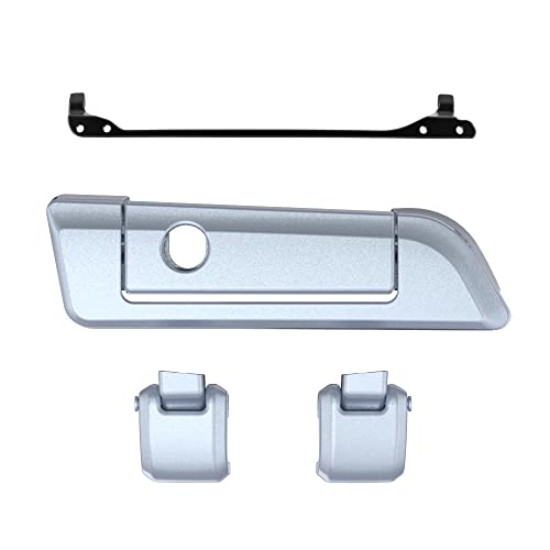 Moto Onfire Atlas Silver Metallic Tour Trunk Luggage Latches Hinges Fit for AB Harley Touring Razor Chopped King Tour Trunk Luggage - color: Atlas Silver Metallic