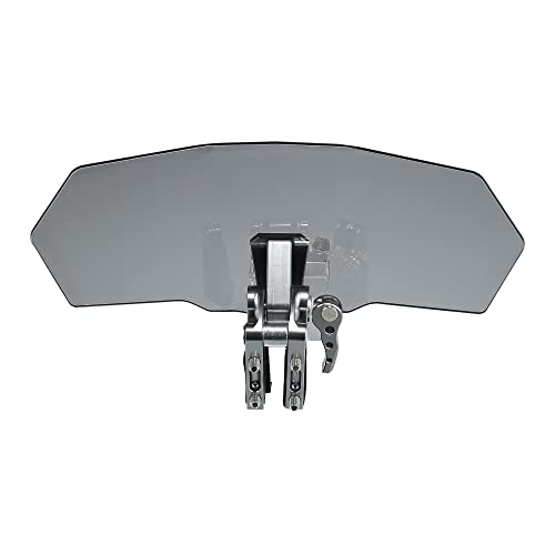 Motoforti 28cm Motorcycle Windshield Motorcycle Wind Deflector Gray Lens Adjustable Clip Windshield Extension Universal Fit for Most Motorcycle Scooter