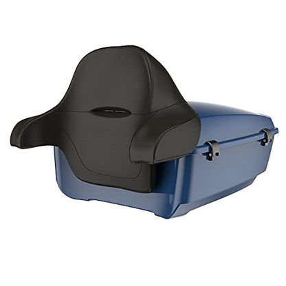 US Stock Advanblack King Tour Trunk Pack, Black Mount Bracket & Top Luggage Rack Fit for 2009-Later Harley Touring, Road Glide, Street Glide Special, Road King, Electra Glide (Billiard Blue) - color: Billiard Blue