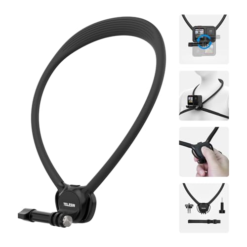 TELESIN Neck Mount SE 2.0 with Air Cushion, Adjustable Chest Strap and Neck Mount for Hands-Free POV Vlogging for GoPro Hero 13/12/11/10/9, Insta 360 X5/X4/Ace Pro 2 / Osmo 360 Nano Action 6/5 Pro/4/3 - style: Neck Mount Se 2.0