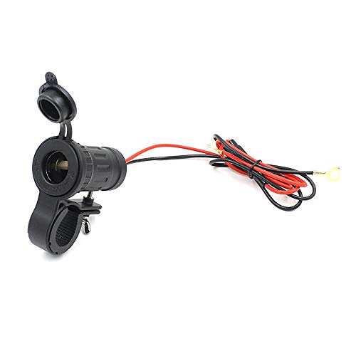 MMOBIEL Universal Waterproof Motorcycle Cigarette Lighter 12V-24V 240W Power Plug Socket incl 60cm Wiring Connection Kit