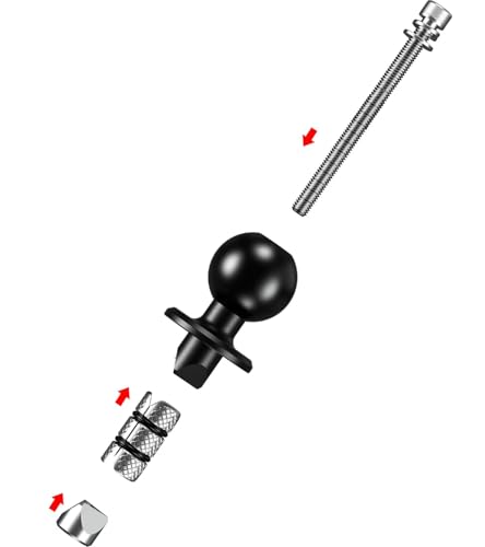 Motorcycle Fork Stem Adapter, 1" TPU Ball Mount Base, Compatible with RAM Mounts B-Series, Fits 12-25.4mm Fork Tubes
