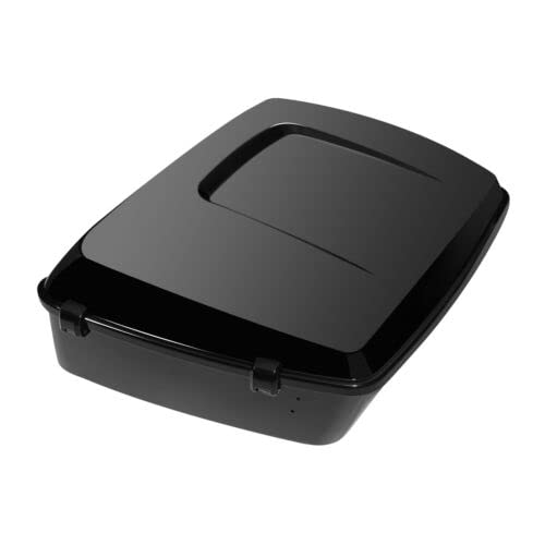 TCMT 13.7" King Motorcycle Trunk Box Black Latches Backrest Top Luggage Rack Set Fit For Harley 2014-2025 Touring CVO Road King Road Glide Street Glide Electra Glide Pack - color: Set A#2