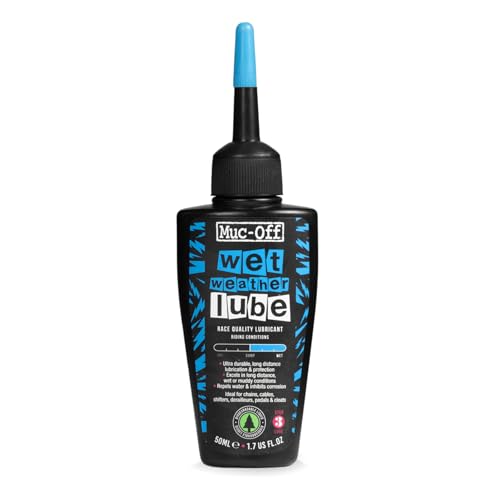 Muc-Off Chain Wet Lube 50ml | Biodegradable Bicycle Chain Lubricant Wet | Reduces Friction & Extends Chain Life | Wax-Based Formula Repels Water | Suitable for MTB & Road Bikes - size: 50ml