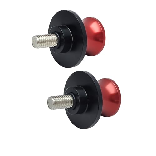 2pcs M8 X1.5 Motorcycle Swing Arm Spools Sliders CNC 8mm Swingarm Stand Screw Replacement for Honda Suzuki BMW Kawasaki（Red) - color: Red