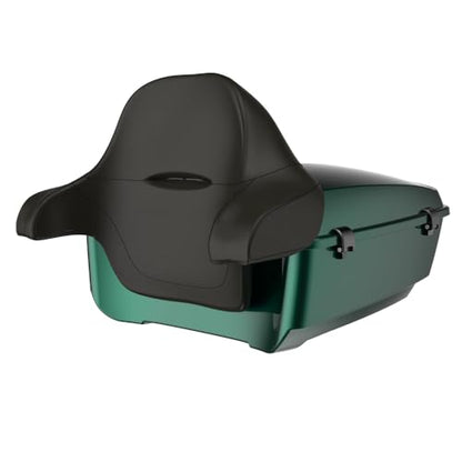 Advanblack 2024 Road Glide King Tour Trunk Pack Compatible with Harley Touring CVO Road Glide, Street Glide, 2023.5 2024 2025 Detachable Mounting Rack, Full Backrest & Trunk Liners (Alpine Green) - color: Alpine Green