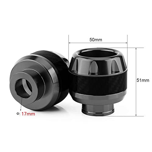 Motorcycle Fork Frame Sliders, Carbon Fiber Front Wheel Protectors for Crash Protection, Black, 1 Pair