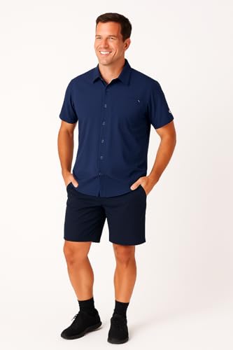Club Ride Apparel Protocol Short Sleeve Cycling Jersey - Men's Snap Down Biking Top - color: Mood Indigo, size: X-Large