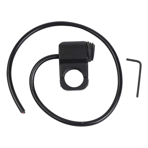 Handlebar Switch,Aluminum Alloy Motorcycle Handlebar Headlight ON/OFF Switch, 2-Wire Waterproof 12-60V for Auxiliary Lights, Black/Silver, 22mm Clamp(Black)