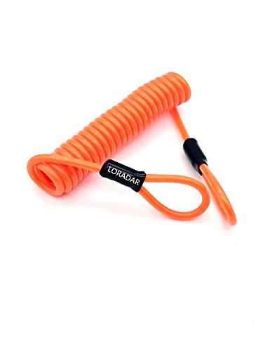 Lock Safety Cable for Motorcycle, 6.5 Feet, Disc Lock Reminder, Orange