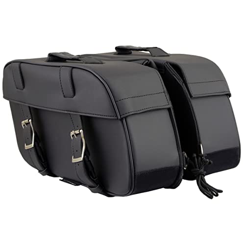 Milwaukee Leather PVC 2-Strap Throw-Over Easy Zip off and off Motorcycle Saddlebags - Medium - color: SH57701ZB-BLACK, size: Medium