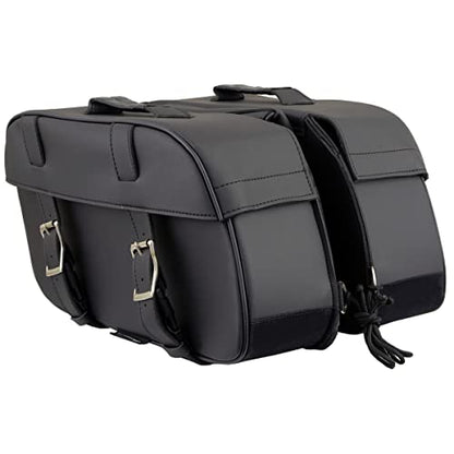 Milwaukee Leather PVC 2-Strap Throw-Over Easy Zip off and off Motorcycle Saddlebags - Medium - color: SH57701ZB-BLACK, size: Medium
