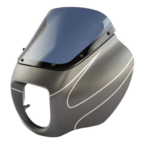Front Headlight Quarter Fairing Windshield Fit For Harley Softail Low Rider FXLR S FXLRS 2018-2025 Street Bob FXBB FXBBS 2018-2025 Softail Standard FXST 2020-2024 Industrial Gray - color: Fairing Industrial Gray #3