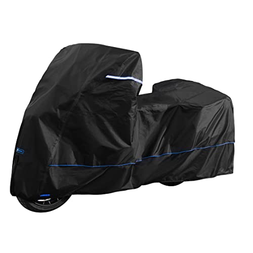 FENRIR 420D 90"INCH Motorcycle Cover Waterproof Outdoor Storage compatible with Adventure R1250GS R1300GS KLR650 Versys Africa twin Transalp750 NC750X CB500X NT1100 Tracer9 FJR1300 Multistrada Vstrom - size: Adventure Side Box Version
