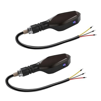 2 PCS Motorcycle Turn Signal Lights, Super Bright LED Projector Light with 27 Lighting Modes, Rhombus Waterproof RGB Dazzling Blinker, Universal Indicator Modification for Front Rear (Yellow)