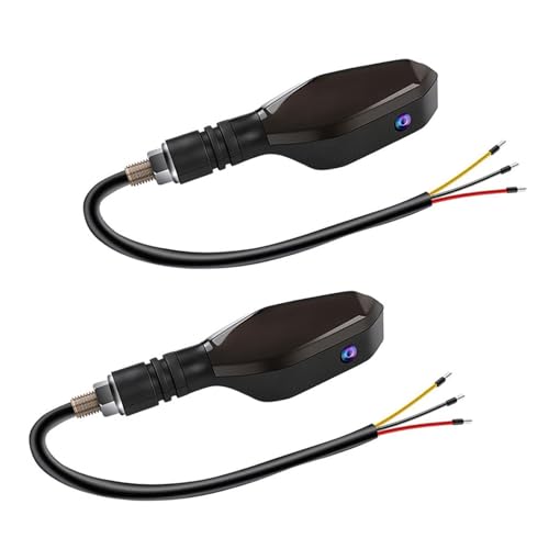 2 PCS Motorcycle Turn Signal Lights, Super Bright LED Projector Light with 27 Lighting Modes, Rhombus Waterproof RGB Dazzling Blinker, Universal Indicator Modification for Front Rear (Yellow)