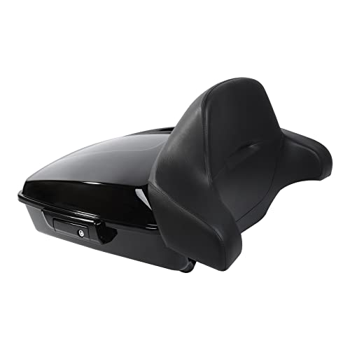 Vivid Black Chopped Tour Luggage Trunk Backrest Mount Rack Base Plate Fit For Harley 2014-2025 Street Road Glide FLHR FLHX - color: Chopped Trunk Set #1